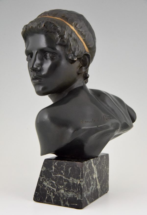 Art Deco bronze bust of the young Achilles