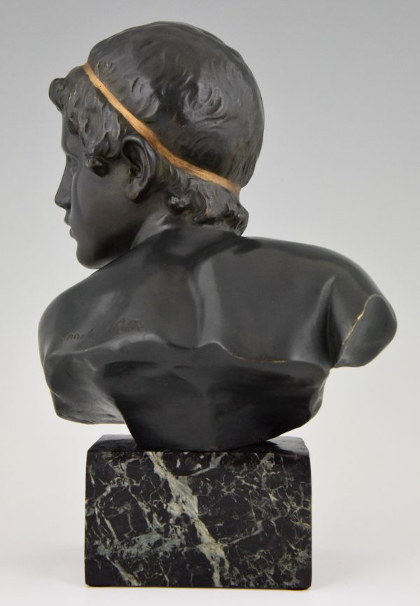 Art Deco buste en bronze jeune Achilles