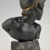 Art Deco buste en bronze jeune Achilles