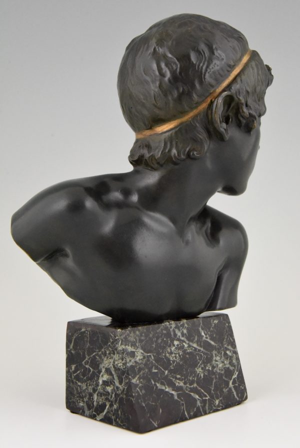 Art Deco buste en bronze jeune Achilles