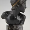 Art Deco buste en bronze jeune Achilles