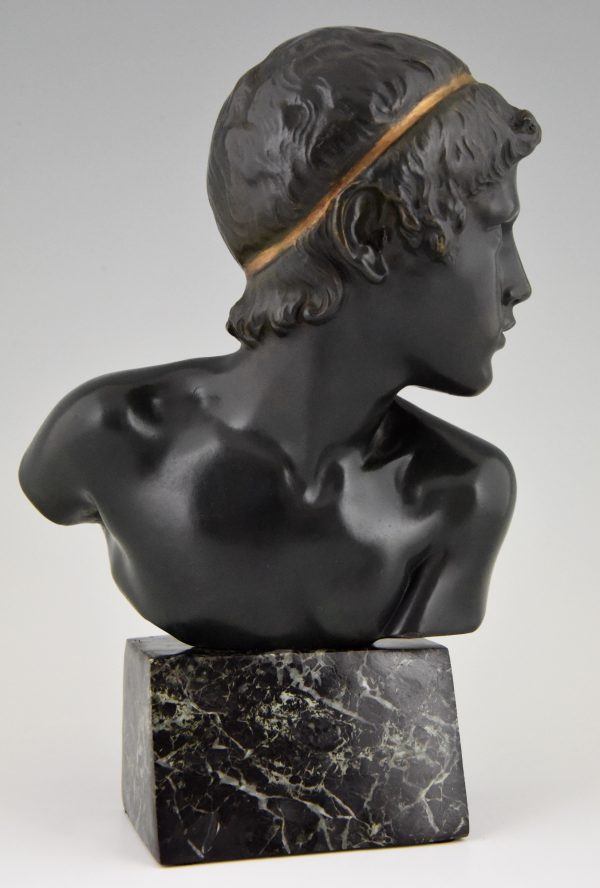 Art Deco buste en bronze jeune Achilles