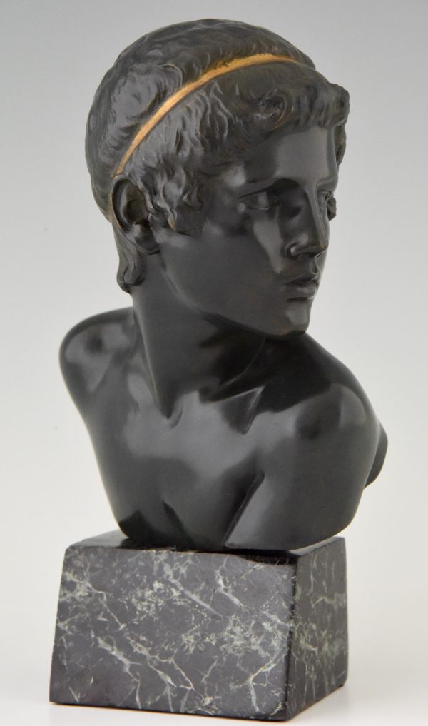 Art Deco bronze bust of the young Achilles