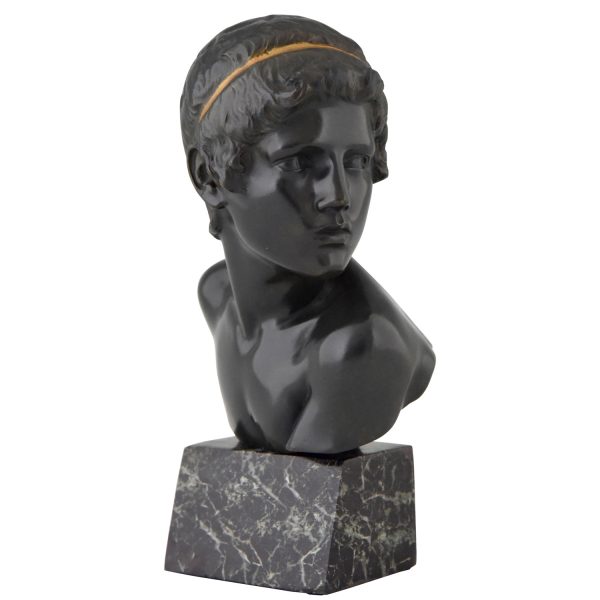 Art Deco bronze buste de jonge Achilles