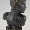 Art Deco buste en bronze jeune Achilles