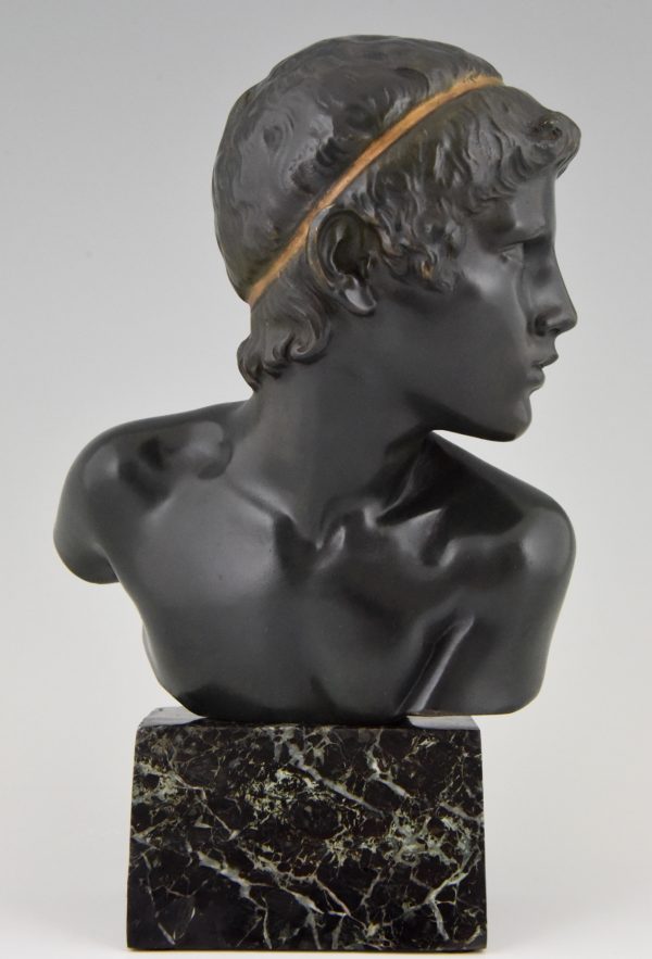 Art Deco buste en bronze jeune Achilles