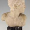 Art Deco marble bust of a boy, the child Achilles