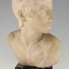 Art Deco marble bust of a boy, the child Achilles