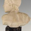 Art Deco marble bust of a boy, the child Achilles