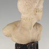 Art Deco marble bust of a boy, the child Achilles