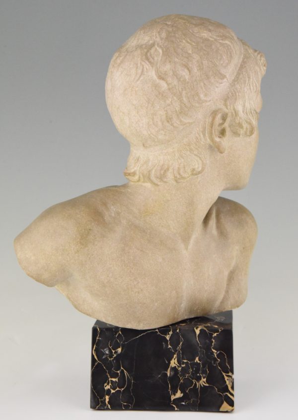 Art Deco marble bust of a boy, the child Achilles