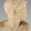 Art Deco buste en marbre d’un garçon, le jeune Achille