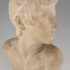 Art Deco marble bust of a boy, the child Achilles