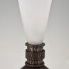 Ein Paar Art Deco Lampen Schmiedeeisen und Glas