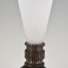 Ein Paar Art Deco Lampen Schmiedeeisen und Glas