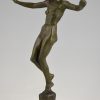 Art Deco bronze sculpture of a nude dancer