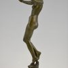 Art Deco sculpture bronze danseuse nue