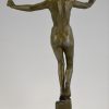 Art Deco bronze sculpture of a nude dancer