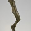 Art Deco bronze sculpture of a nude dancer