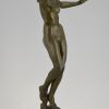 Art Deco bronze sculpture of a nude dancer