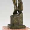 Art Deco bronzen beeld vrouwelijk naakt.