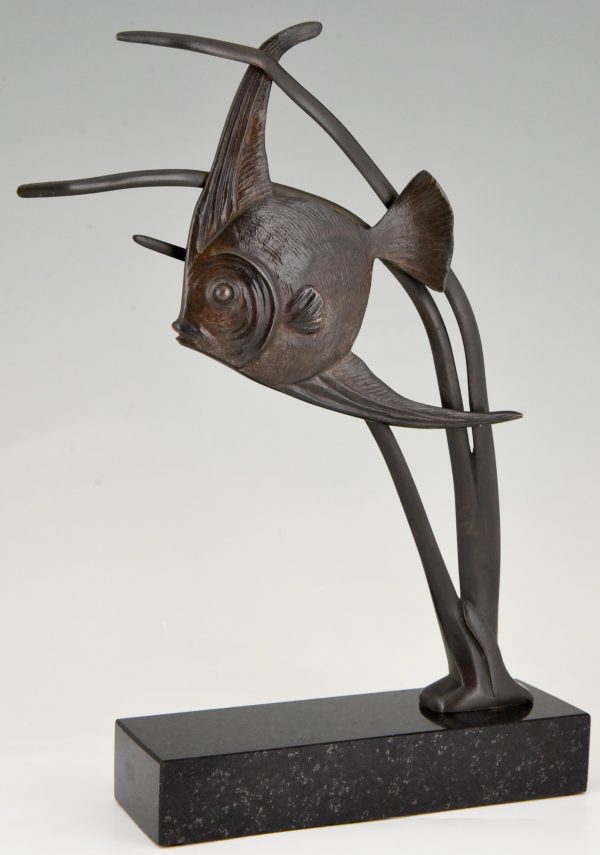 Art Deco bronzen sculptuur vis