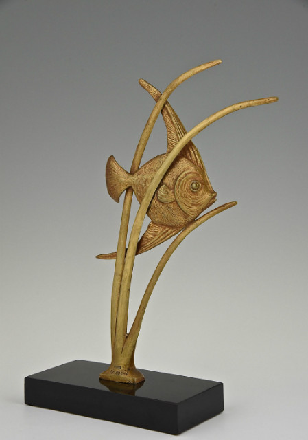 Art Deco sculpture bronze poisson