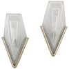 Art Deco glass and bronze wall lights or scones