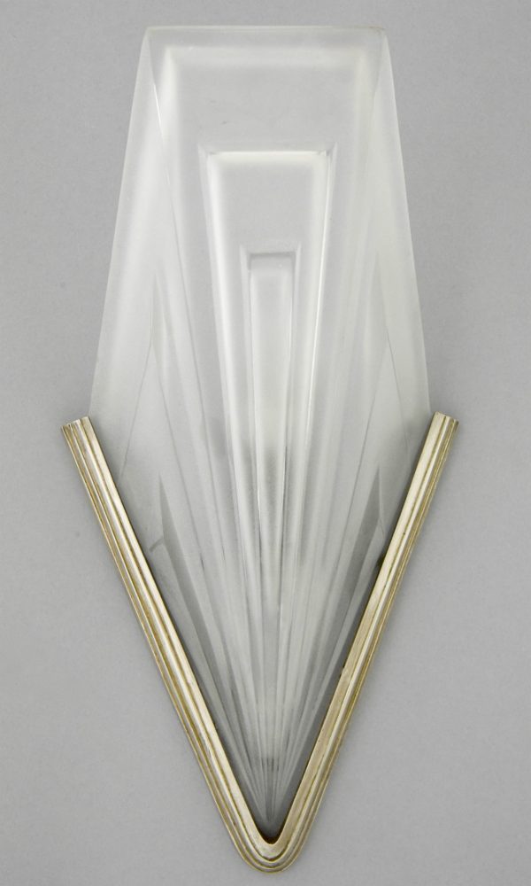 Art Deco wandlampen glas en brons
