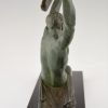 Art Deco sculpture athletic man bending a bar “L’age du bronze”