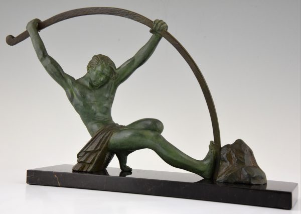 Art Deco Skulptur atletische  Mann, “L’age du bronze”