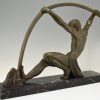 Art Deco Bronze Skulptur atletischer Mann “l’age du bronze”