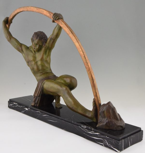 Art Deco sculpture athlète, l’age du bronze