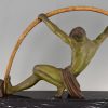 Art Deco sculpture athlète, l’age du bronze