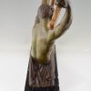 Art Deco sculpture athlete bending a bar, L’age du bronze