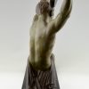 Art Deco beeld atletische man, l’age du bronze