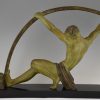 Art Deco Skulptur atletischer Mann mit Stab “l’age du bronze”