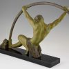 Art Deco Skulptur atletischer Mann mit Stab “l’age du bronze”