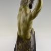 Art Deco Skulptur atletischer Mann mit Stab “l’age du bronze”