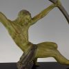 Art Deco Skulptur atletischer Mann mit Stab “l’age du bronze”