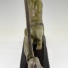 Art Deco sculpture “l’age du bronze” homme avec barre