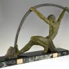 Art Deco sculpture bending bar man “l’age du bronze”