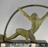 Art Deco Skulptur atletischer Mann mit Stab “l’age du bronze”