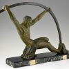 Art Deco Skulptur atletischer Mann mit Stab “l’age du bronze”