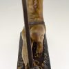 Art Deco Skulptur atletischer Mann mit Stab “l’age du bronze”