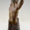 Art Deco sculpture “l’age du bronze” homme avec barre