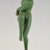 Art Deco sculpture danseuse nue aux raisins