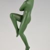 Art Deco sculpture danseuse nue aux raisins