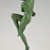 Art Deco sculpture danseuse nue aux raisins