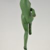 Art Deco sculpture danseuse nue aux raisins